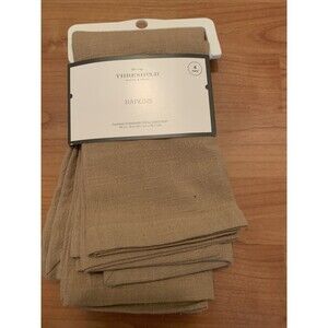 4-Pack Threshold Brown Cotton Napkins 18x18in Machine Washable